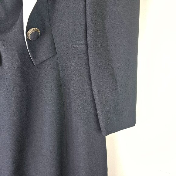Vintage 80s Morton Myles for the Warrens Cocktail Tuxedo Sheath Style Dress, 4 - Picture 9 of 10